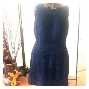 Blue shiny cocktail dress